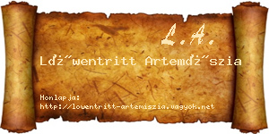 Löwentritt Artemíszia névjegykártya
